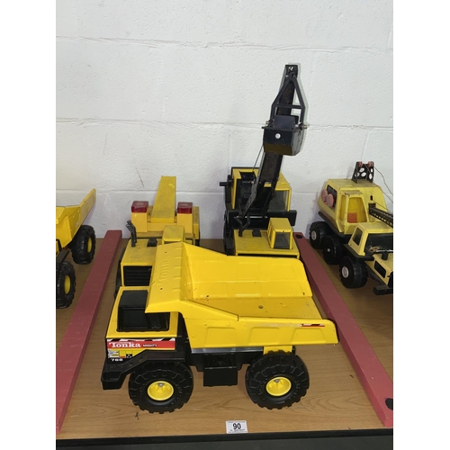 90 - Tonka mighty tow truck, mighty dump truck and mighty truck crane