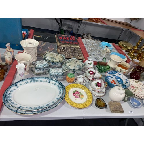 112 - A selection of mixed glass and china including Wedgwood, Buchan Pottery, Sylvac etc