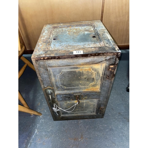 151 - A small antique safe with original key