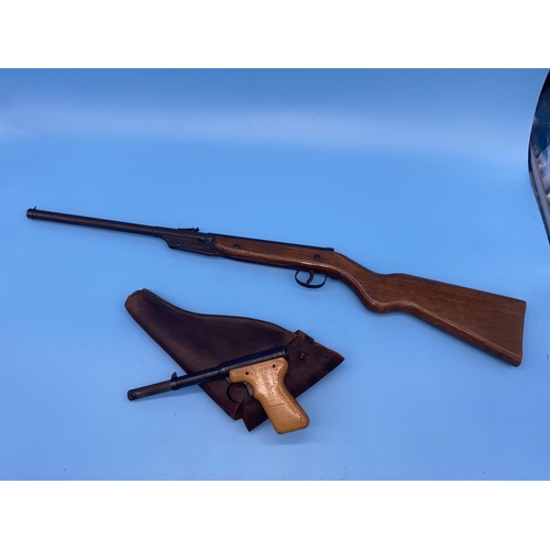 183 - An early Diana model 16 air rifle and a Diana Model 2 Air Pistol & holster