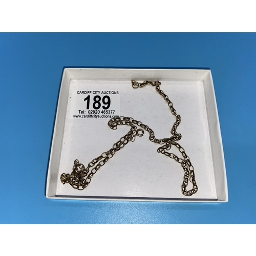 189 - A 9k gold chain - requires a new clasp. 8.8 grams