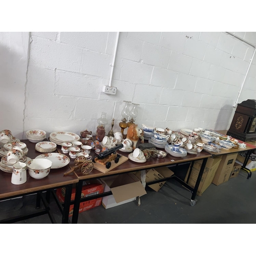 84 - Part tea sets, Staffordshire lion, ornamental canons, Japanese china etc.