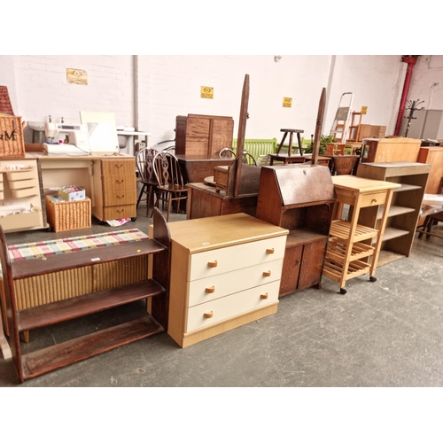 558 - Mixed furniture to include bureau, chest of drawers etc.