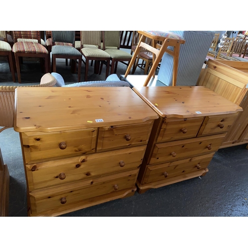 542 - Two four drawer pine chest of drawers