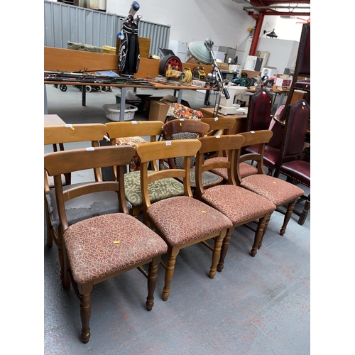 574 - Eight oak pub chairs