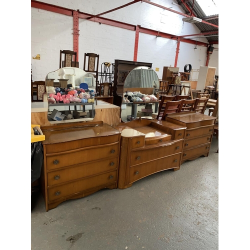 580 - Two dressing tables with mirrors and chest of drawers