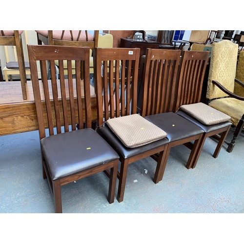 553 - Four oak frame chairs
