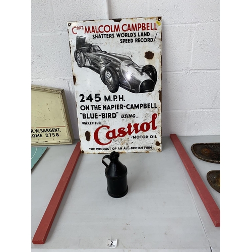 2 - A rare Wakefield Castrol, single sided enamel advertising sign - this protector Eccles sign reads 