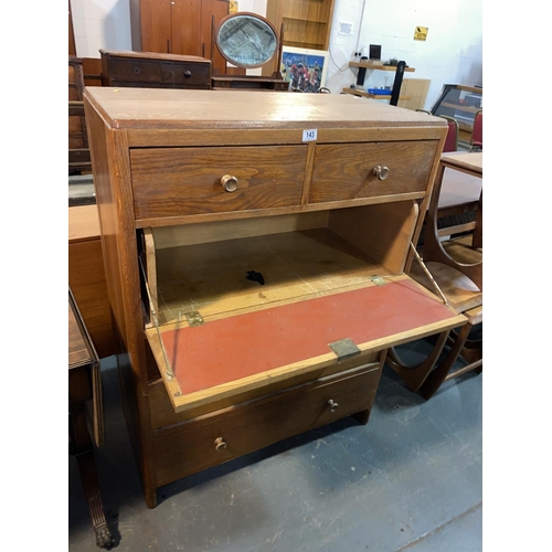 143 - An oak secretaire cabinet