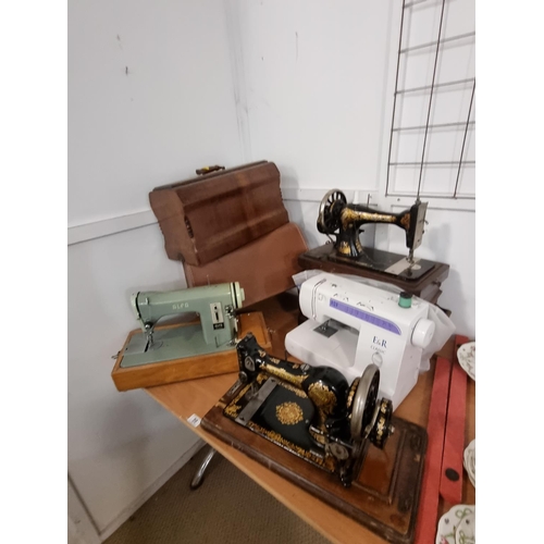 59 - Four sewing machines ; Alfa, Jones, E & R Classic and Singer