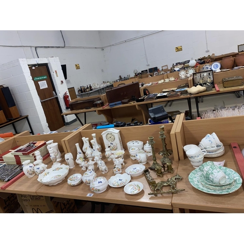 45 - Aynsley china, part tea sets and brassware