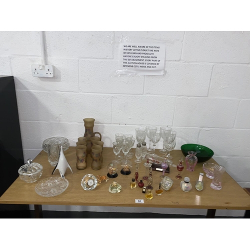 60 - Mixed glass including perfume bottles, Caithness glass, crystal bowls, vase etc.
