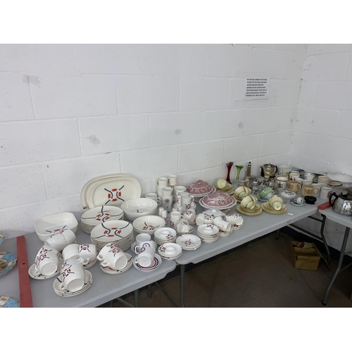 8 - A quantity of Cartaffini melamine ware, Paragon Regency china, assorted ceramics and glass etc