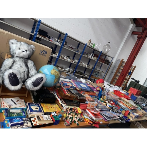 512 - Mixed toys and games including globe, Match Attax folders and cards, Charlie Bears' bear and chair e... 