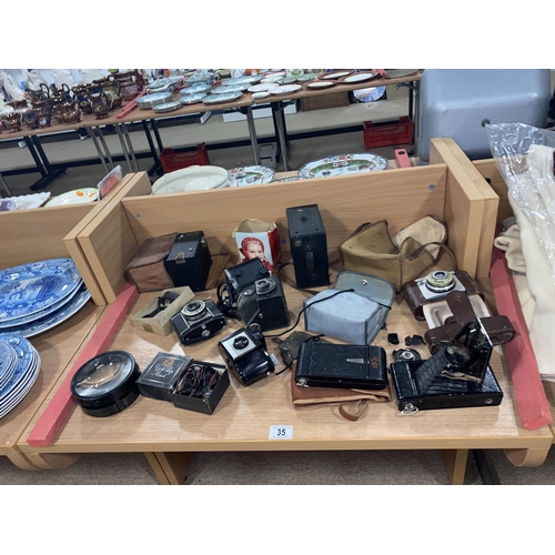 35 - Vintage cameras including Agfa, Ilford, Ensign etc.