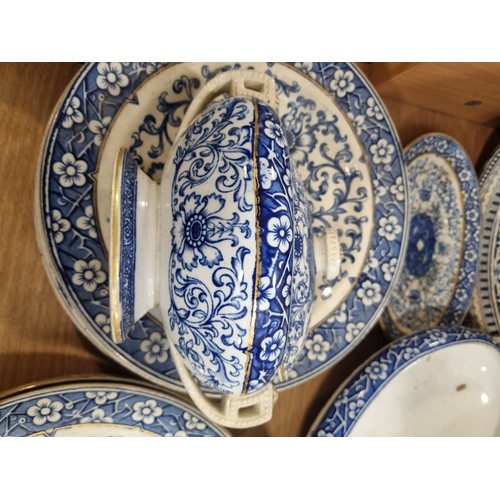 36 - A large collection of blue and white china