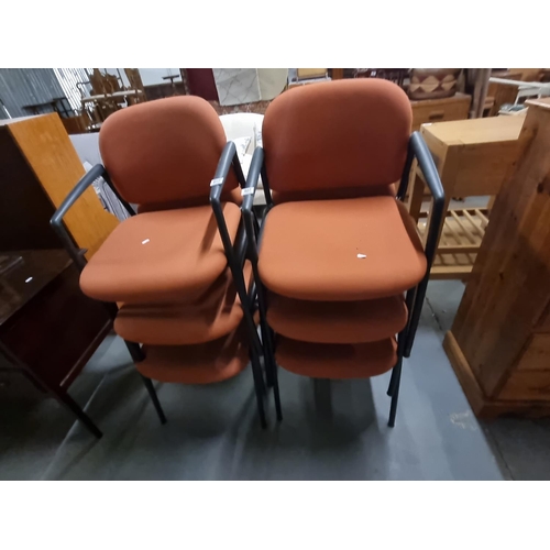 807 - 6 upholstered stacking chairs