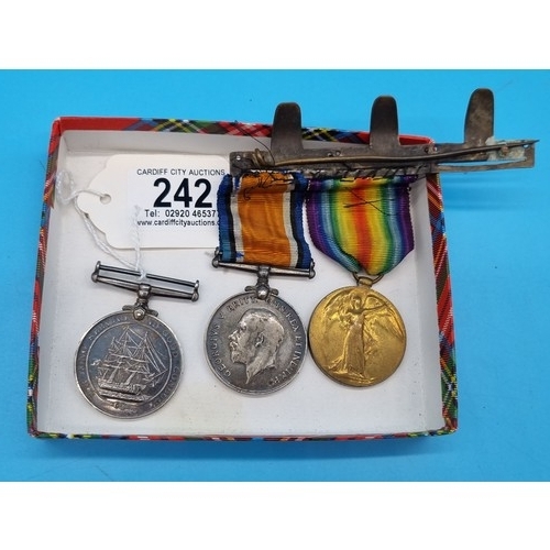 242 - A group of three medals - The George V Long Service and Good Conduct Medal J54907, H.J. Lynch, P.O.T... 