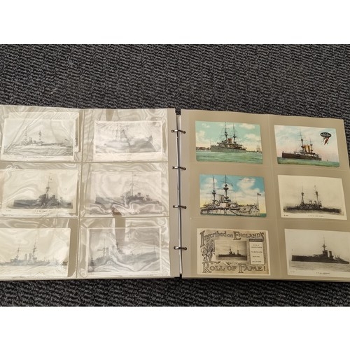 265 - A good collection of postcards to include Naval ships, early Royalty, early cruise ship interiors, t... 