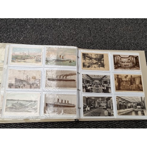 265 - A good collection of postcards to include Naval ships, early Royalty, early cruise ship interiors, t... 