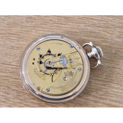 201 - A gold plated American Waltham Full Hunter pocket watch together (movement serial number 8683009) wi... 