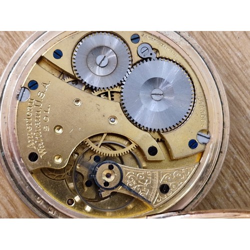 201 - A gold plated American Waltham Full Hunter pocket watch together (movement serial number 8683009) wi... 