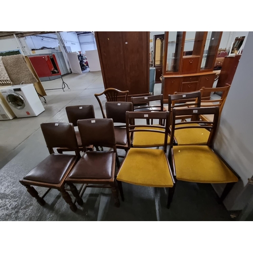 323 - 4 mahogany dining chairs and 4 oak dining chairs