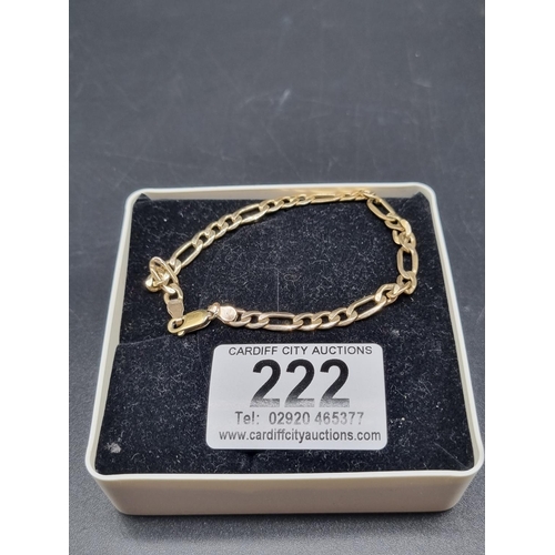 222 - A 9k gold chain link bracelet (6.5 grams)