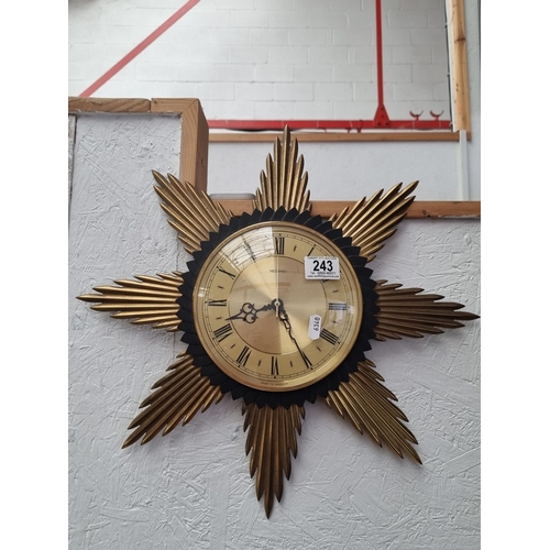 243 - A Metamec vintage Starburst wall clock