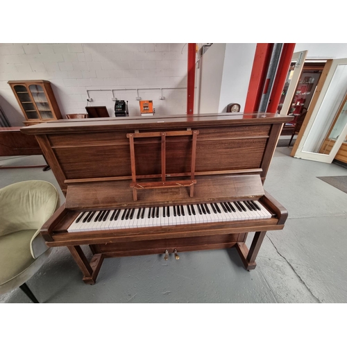 125 - A Marshall and Rose London mahogany upright piano