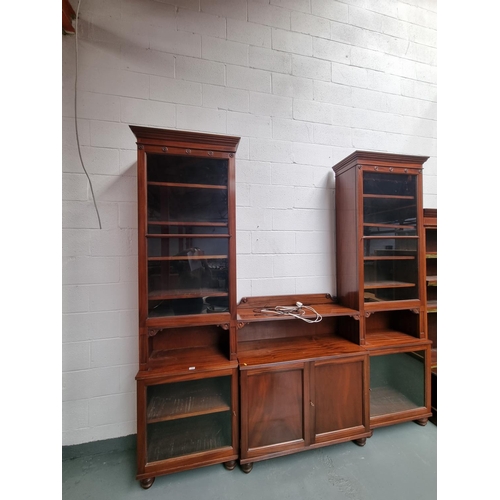 144 - A large mahogany display dresser with glazed doors