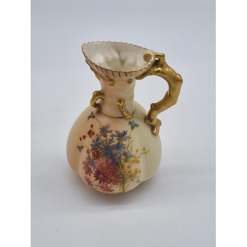 270 - A Royal Worcester Blush Ivory hand painted and gilded jug - 6 inches high - perfect condition - circ... 