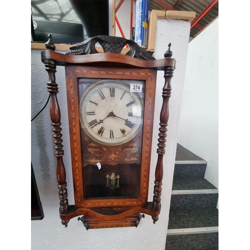 274 - A mahogany cased American wall clock