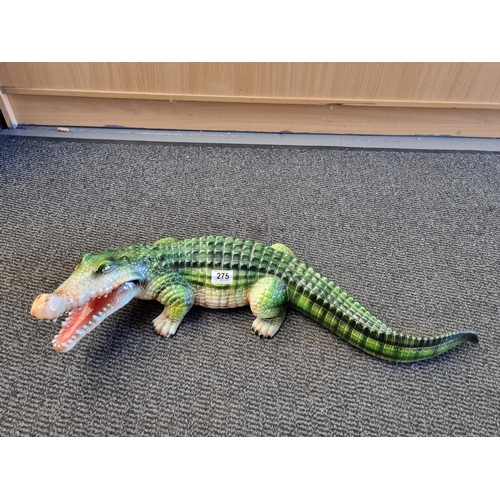 275 - A ceramic crocodile - made in Italy, 29 inches in length