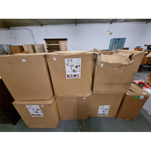 591 - Five boxed toilet cabinets