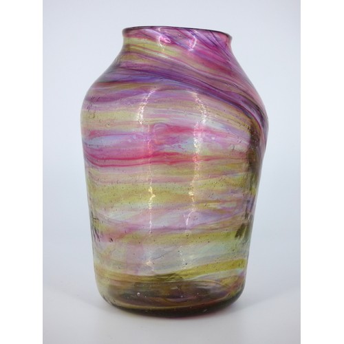 1 - Hartley Wood Streaky vase circa 1930 with pink, amber and purple tones.
Height 18.5cm.