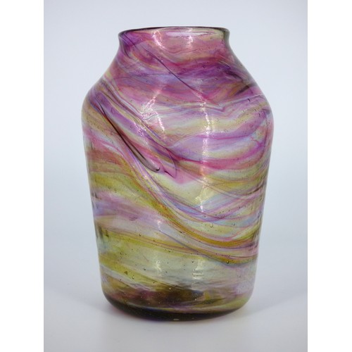 1 - Hartley Wood Streaky vase circa 1930 with pink, amber and purple tones.
Height 18.5cm.