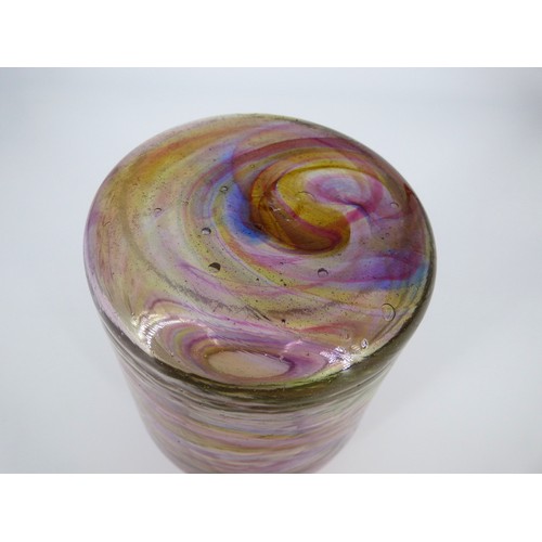 1 - Hartley Wood Streaky vase circa 1930 with pink, amber and purple tones.
Height 18.5cm.