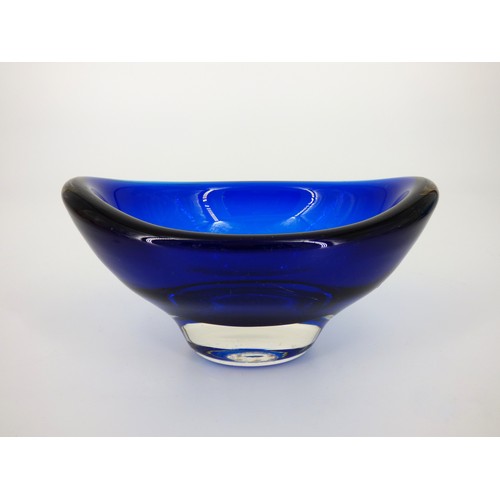 31 - Collection of glass to include Whitefriars blue bowl 9515, Perthshire paperweight, Greener & Co blue... 