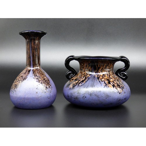 72 - Murano V Nason two amethyst and aventurine vases, 1970s Italy.
Heights 9 and 13cm