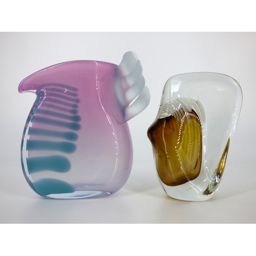 76 - Karlin Rushbrooke hand jug and signed fish sculpture paperweight.
Heights 14 and 16.5cm