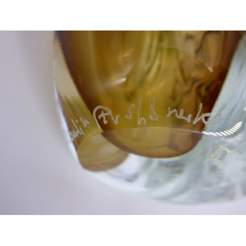 76 - Karlin Rushbrooke hand jug and signed fish sculpture paperweight.
Heights 14 and 16.5cm