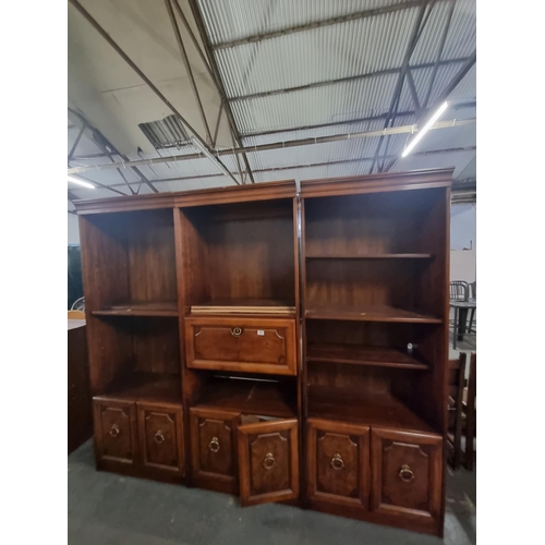 573 - 3 Mahogany bookshelves