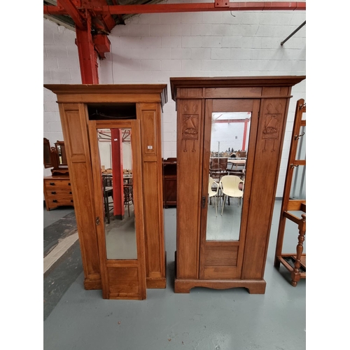 140 - Two single mirrored door wardrobes