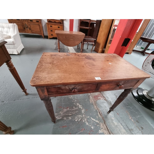 119 - A mahogany hall table with two drawers