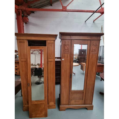 140 - Two single mirrored door wardrobes