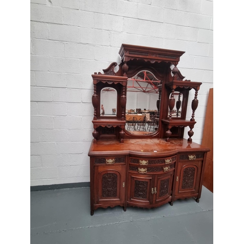 145 - A large mirror back mahogany sideboard