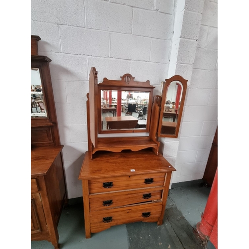 151 - A triple mirrored dressing chest