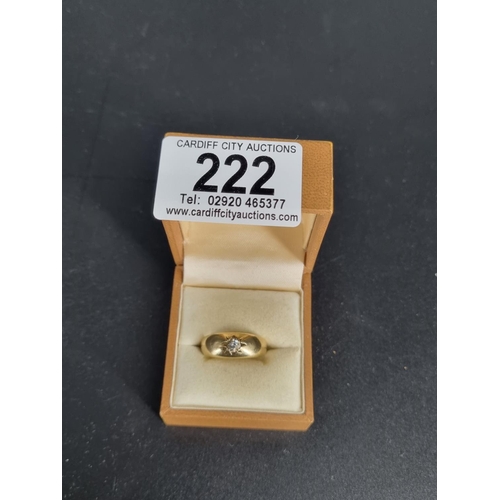 222 - A 9k gold ring with a 0.25 carat diamond (weight including stone 5.1 grams)