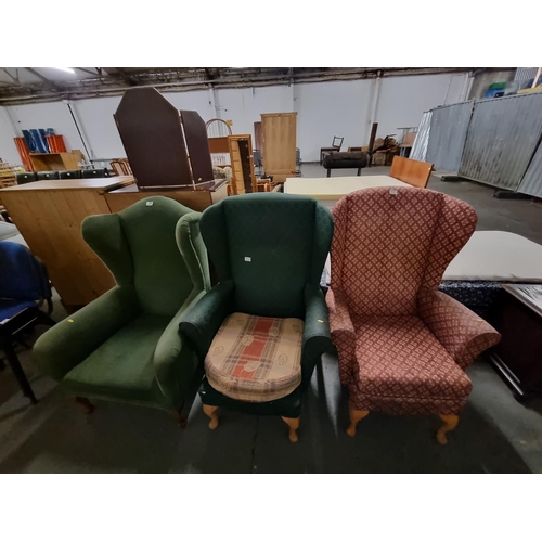 318 - 3 Upholstered armchairs